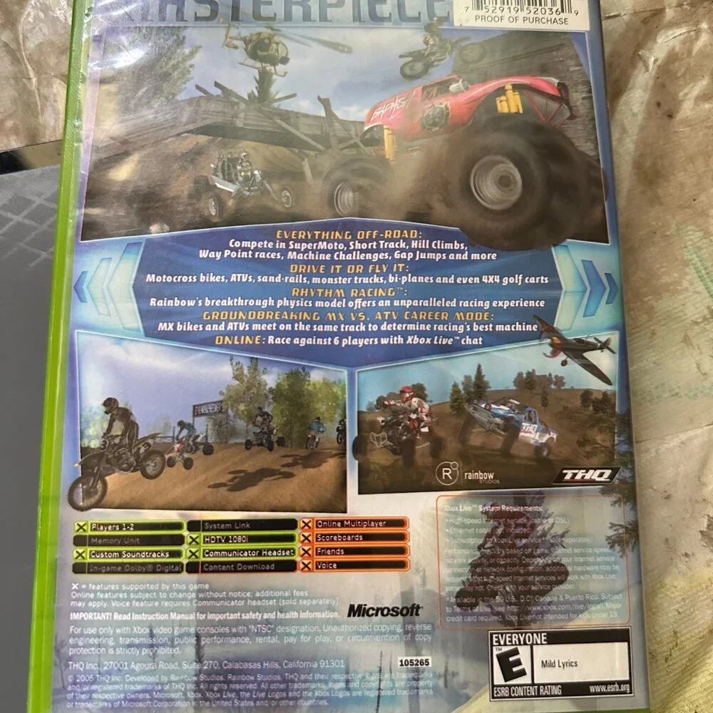 MX vs. ATV Unleashed (Microsoft Xbox, 2005) No Manual Tested Working